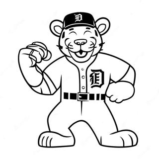 Detroit Tigers Mascot Coloring Page | Detroit Tigers coloring page