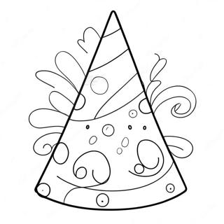 Colorful Party Hat Coloring Page | Party Hat coloring page