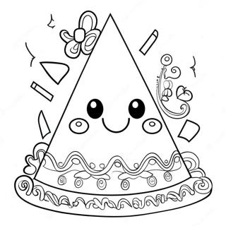 Sparkly Birthday Party Hat Coloring Page | Party Hat coloring page