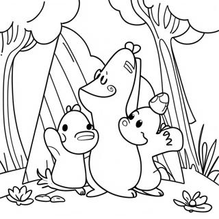 Adventurous Moomin Family Coloring Page | Moomin coloring page