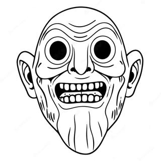 SCP 096 Scary Face Coloring Page | SCP 096 coloring page