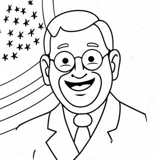 Funny President Cartoon Coloring Page | President coloring page
