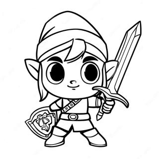 Toon Link with Master Sword Coloring Page | Toon Link coloring page