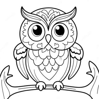Owl with Big Eyes Coloring Page | Letter O coloring page