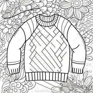 Cozy Knitted Sweater Coloring Page | Sweater coloring page