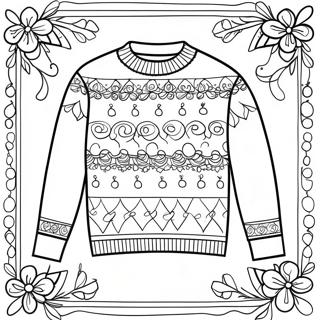Festive Holiday Sweater Coloring Page | Sweater coloring page