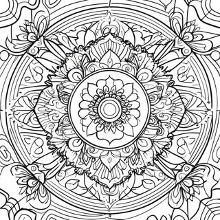Meditative Mandala Coloring Page | Enlightenment Spiritual coloring page