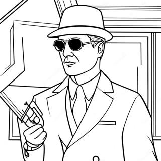 Secret Agent Spy Coloring Page | Spy coloring page