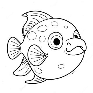 Happy Blob Fish Coloring Page | Blob Fish coloring page