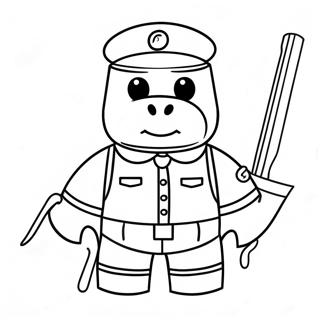 Roblox Soldier Piggy Coloring Page | Roblox Soldier Piggy coloring page