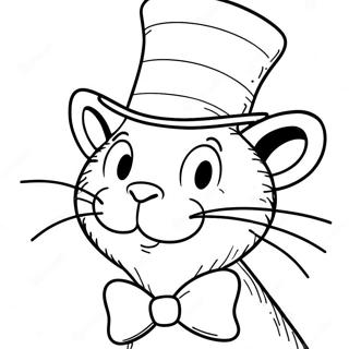 Whimsical Cat in the Hat Coloring Page | Dr. Seuss coloring page