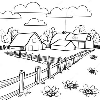 Heartland Farm Scene Coloring Page | Heartland coloring page