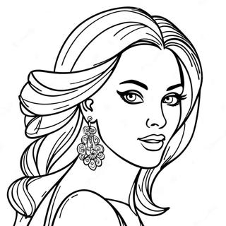 Glamorous Top Model Coloring Page | Top Model coloring page