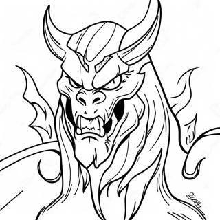 Fierce Diablo with Flames Coloring Page | Diablo coloring page