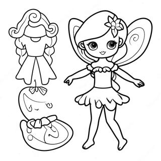 Magical Fairy Paper Doll Coloring Page | Fairy Paper Doll coloring page