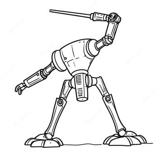 Battle Droid in Action Coloring Page | Star Wars Battle Droid coloring page