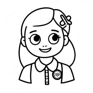 Brownie Pfadfinderin Ausmalbild | Brownie Pfadfinderin Ausmalbild