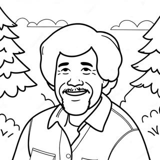 Bob Ross Coloring Page | Bob Ross coloring page