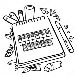 Planner Coloring Page for Kids | Planner coloring page