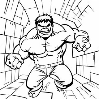 Hulk Smashing Through Walls Coloring Page | Spiderman and Hulk coloring page