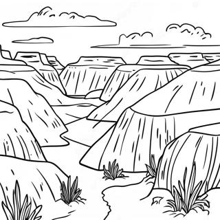 Beautiful Badlands National Park Coloring Page | South Dakota coloring page