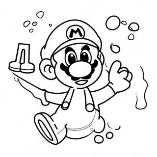 Cool Ice Mario Adventure Coloring Page | Ice Mario coloring page