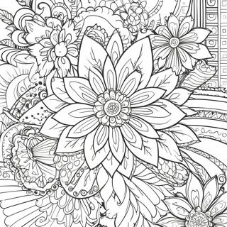 Intricate Fine Line Floral Coloring Page | Fine Line coloring page