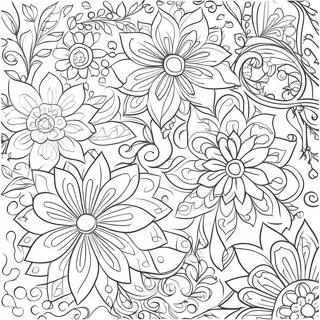 Relaxing Floral Patterns Coloring Page for Adults | Simple for Adults Easy coloring page