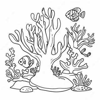 Colorful Coral Reef Coloring Page | Underwater coloring page
