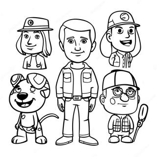 Adventurous Movie Characters Coloring Page | Movie Characters coloring page