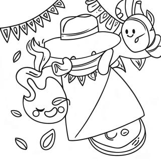 Colorful Cinco de Mayo Fiesta Coloring Page | Cinco de Mayos coloring page