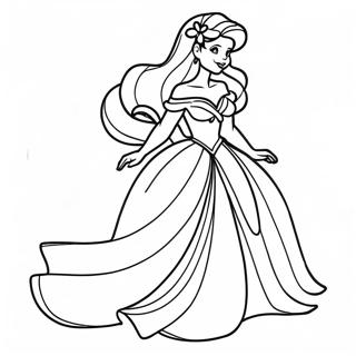 Ariel Dress Coloring Page | Ariel Dress coloring page