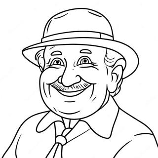 Funny Papa with a Big Smile Coloring Page | Papa coloring page