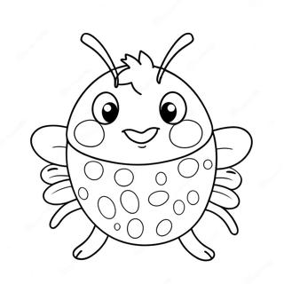 Cute Love Bug with Heart Coloring Page | Love Bug coloring page