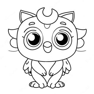 Cute Fluvsie with Big Eyes Coloring Page | Fluvsies coloring page