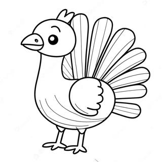 Simple Cute Turkey Coloring Page | Simple Cute Turkey coloring page