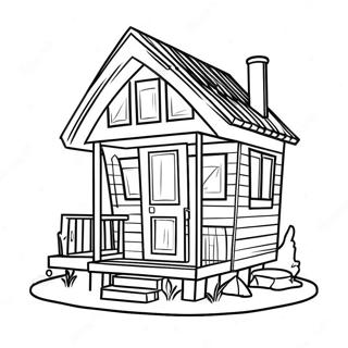 Tiny House Coloring Page | Tiny House coloring page