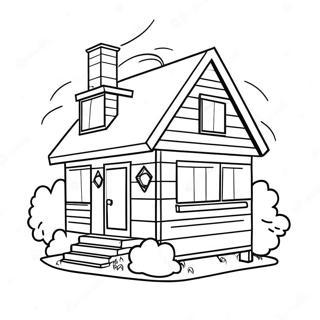 Cozy Tiny House Coloring Page | Tiny House coloring page