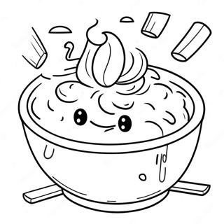 Cheesy Mac and Cheese Bowl Coloring Page | Mac and Cheese coloring page