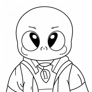 Error Sans with Glowing Eyes Coloring Page | Error Sans coloring page