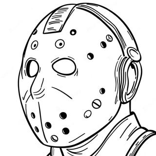 Jason with a Cool Mask Coloring Page | Jason coloring page