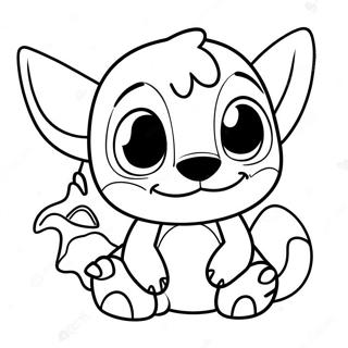 Stitch and Toothless Coloring Page | Stitch and Toothless coloring page