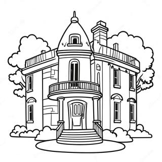 Mansion Coloring Page | Mansion coloring page