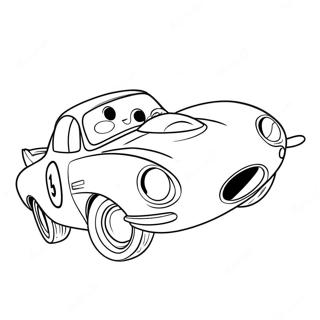 Finn McMissile in a Speedy Race Coloring Page | Finn McMissile coloring page