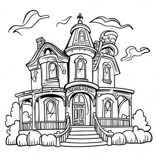 Haunted Mansion Coloring Page | Mansion coloring page