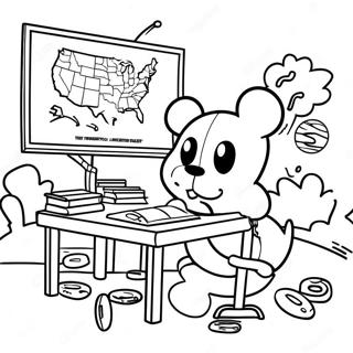 Fun State Testing Scene Coloring Page | State Testing coloring page