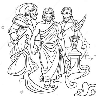 Epic Greek Gods Coloring Page | Advanced Mythology coloring page