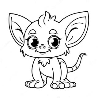 Cute Gremlin with Big Eyes Coloring Page | Gremlins coloring page