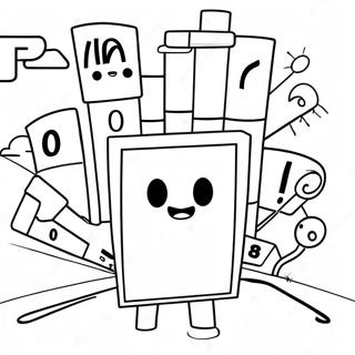 Numberblocks 100 Coloring Page | Numberblocks 100 coloring page