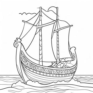 Swedish Viking Ship Coloring Page | Sweden coloring page